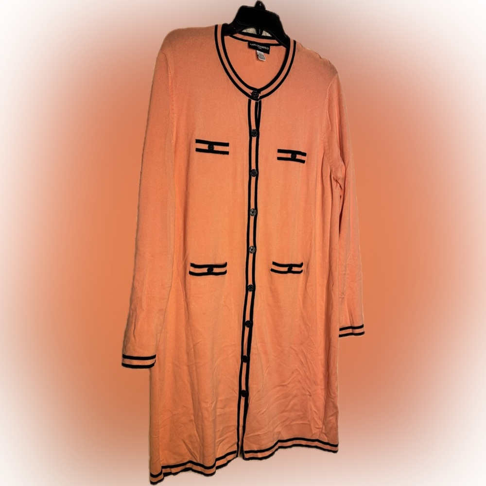 ✨ Karl Lagerfeld Paris Peach Knit Dress – Size XL ✨